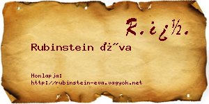 Rubinstein Éva névjegykártya
